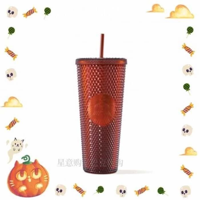 Store Official Halloween 2022 Pumpkin Masquerade Candy Mark Straw Warm Water Cup Tumbler Starbuck thumbnail 10