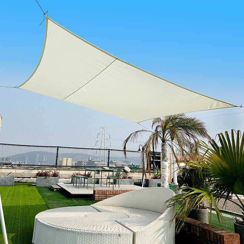 Sun Waterproof Shade Rectangle Awning Canopy Sails 600D Polyester PU 160Gsm 95% Blockage With Pe