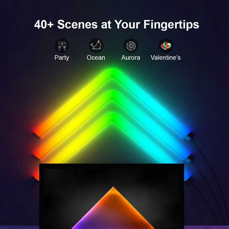 New 🍀 LED Tuya RGB IC Splicing Lamp Bluetooth/Wifi APP Control Music Sync For Night TV Bedroom