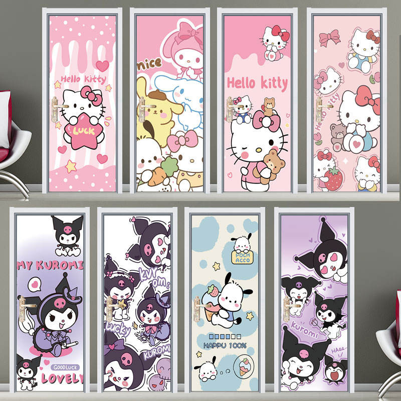 ประตูสติกเกอร์ประตูไม้ตกแต่งใหม่ Self-Adhesive Entrance บ้านห้องน้ําห้องน้ําตู้เสื้อผ้าแก้วภาพวาดตกแต่ง Ug
