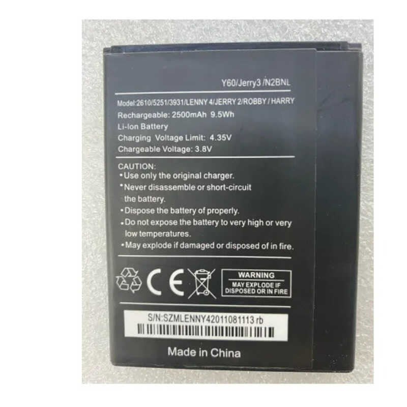 ▥ Ruixi แบตเตอรี่2500มิลลิแอมป์ต่อชั่วโมงสำหรับ Wiko 2610 5251 3931 Lenny Jerry 2 Robby N2bnl Y
