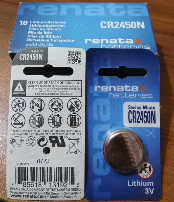 Δ 10 ชิ้น แบตเตอรี่ลิเธียม Cr2450 Cr2450n 3V% 100 เดิม Renata 2450 แบ