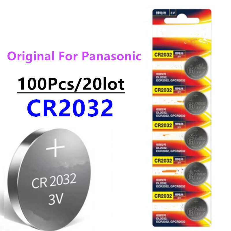 Δ 100 ชิ้น Cr2032 CR 2032 Dl2032 Ecr2032 แบตเตอรี่ลิเธียมนาฬิกาของ