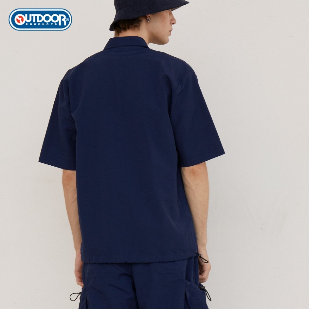 Outdoor Products (New) UNISEX NYLON DRAWSTRING NYLON SHORT SHIRT เสื้อคอปกแขนสั้นใส่สบาย ทรงฮาวาย แ