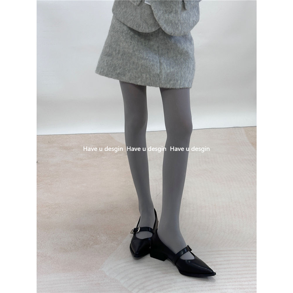 มี u desgin Grey 120D Mousse Texture Milk White Velvet Pantyhose ถุงน่องฤดูใบไม้ผลิฤดูใบไม้ร่วงกางเกงขายาว