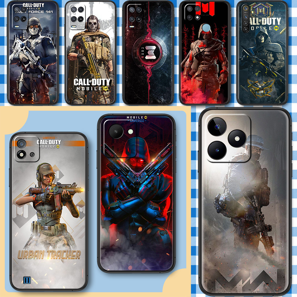 สําหรับRealme 9 Pro Plus 9i 4G 12 Lite 12X 12 + 13 Call of Duty Mobile SoftสีดําTPUเคสโทรศัพท์