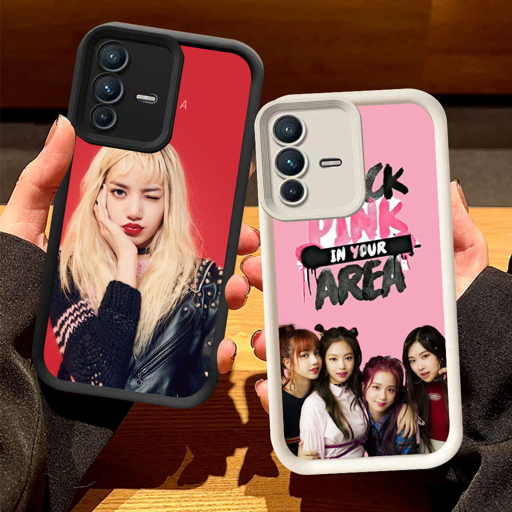 O-2 BLACKPINK Lisa Casing สําหรับ VIVO V23E Y75 V23 Y200 5G สีดําและสีขาว
