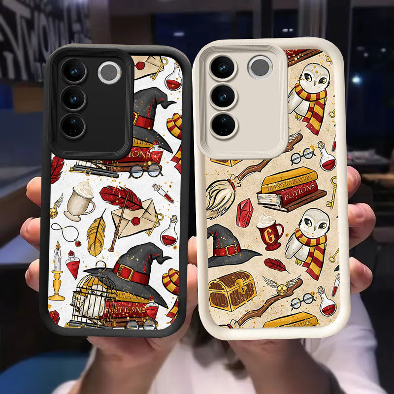 O-7 Hedwig Owl Casing สําหรับ VIVO Y200e V27 V27E Pro สีดําและสีขาว