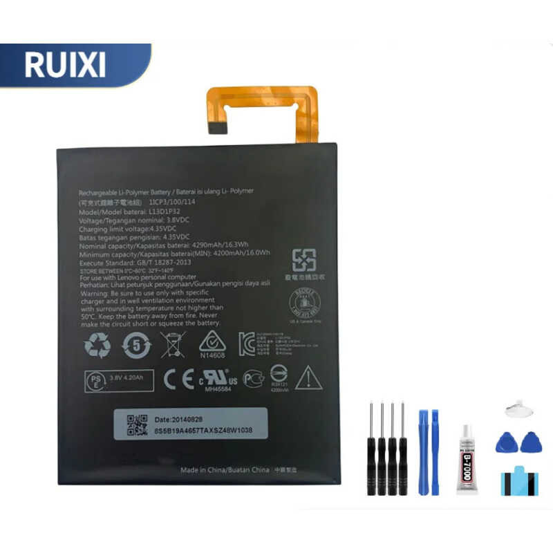 ▥ RUIXI 4290Mah L13d1p32 สําหรับ Lenovo Lepad A8-50 A5500 Tab S8-50 Tb3-850F Tb3-850M แบตเตอรี่