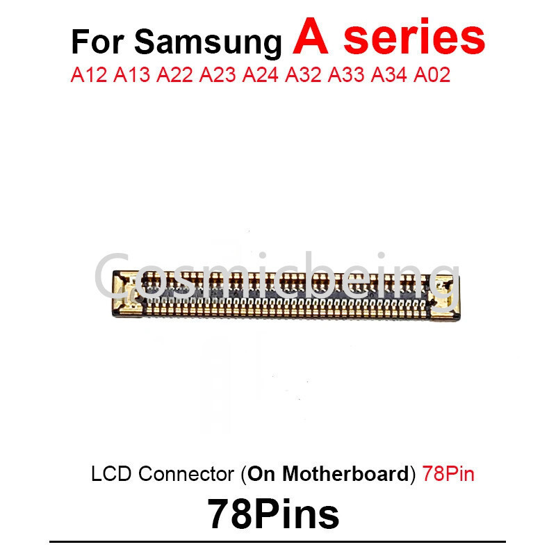 ใหม่ 1-5pcs LCD FPC หน้าจอสําหรับ Samsung Galaxy A12 A13 A23 A22 A24 A32 A33 A34 A02 บนเมนบอร์ด