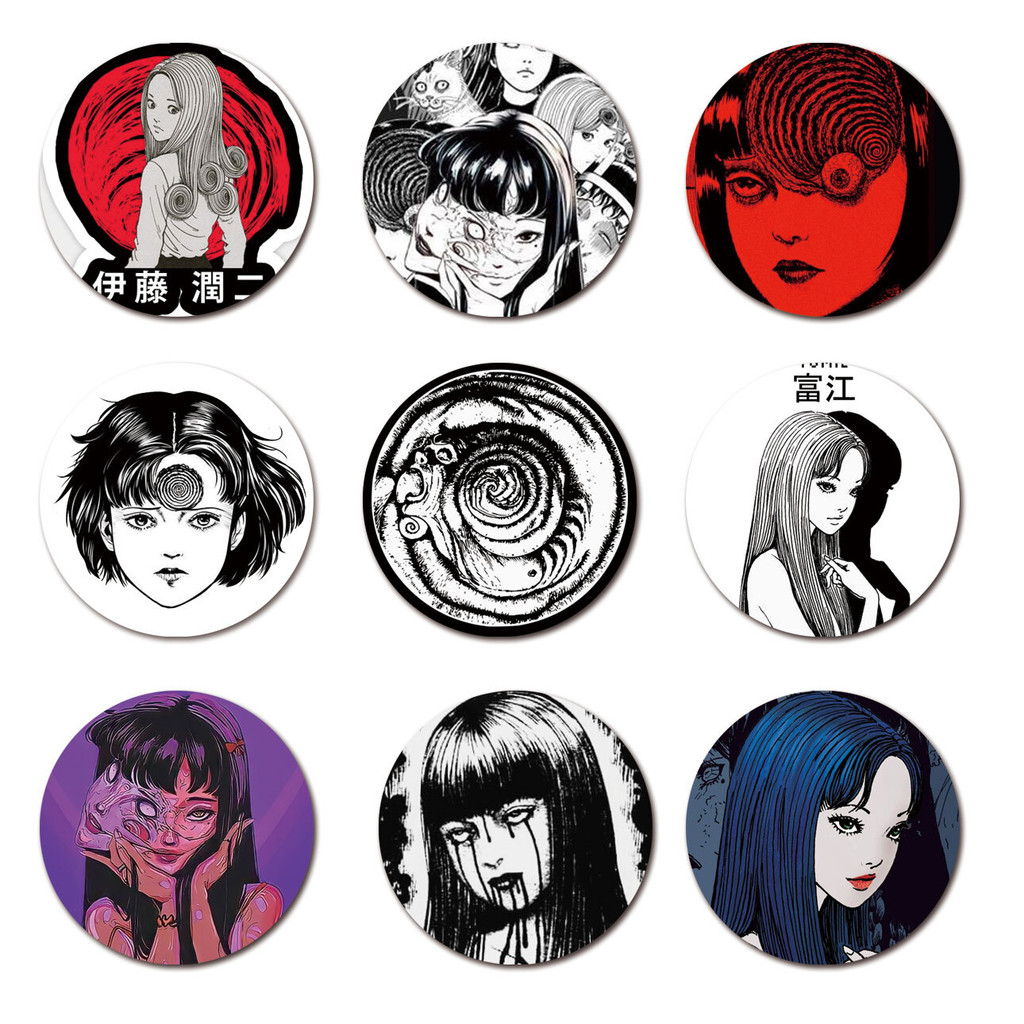 58 มม. Junji Ito Pin เข็มกลัดสําหรับเสื้อผ้าหมวก Junji Ito เข็มกลัด Badge สําหรับกระเป๋าเป้สะพายหลัง