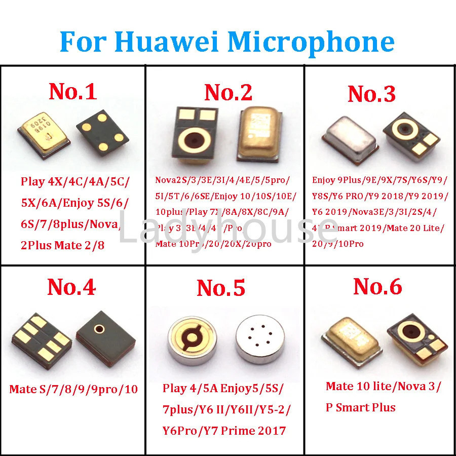 5-50pcs ไมโครโฟน MIC Receiver ลําโพงสําหรับ HUAWEI Mate 40 Pro 30 20 10 9 8 7 S 2 X RS Lite/Nova Plu