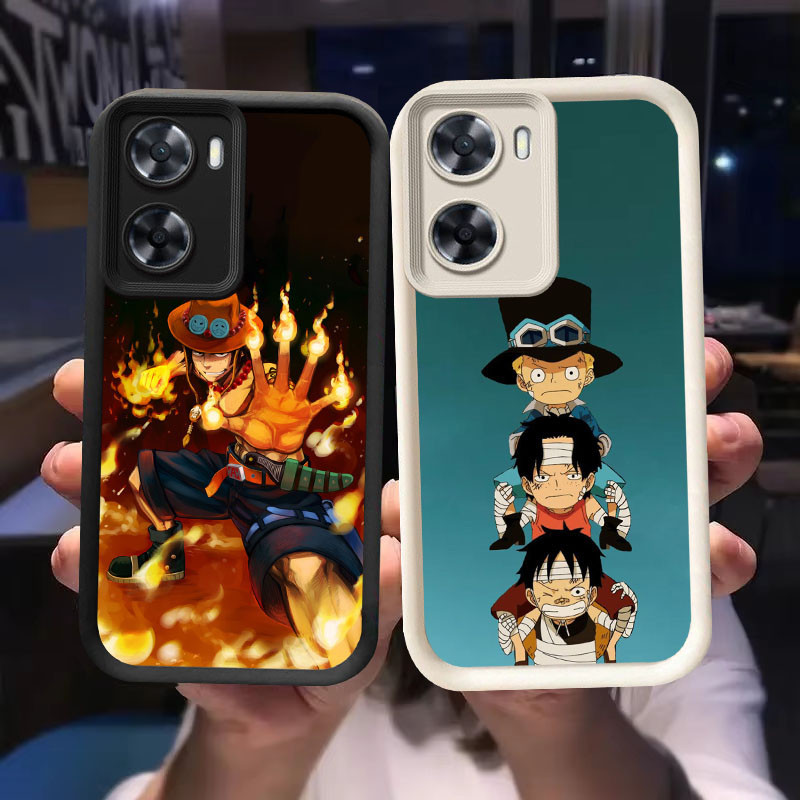 O-19 One Piece Sabo Ace Casing สําหรับ OPPO Realme C33 A96 9i A77s A77 สีดําและสีขาว