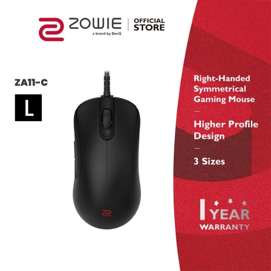 ZOWIE ZA11-C Esports Gaming Mouse ขนาด L/ใหญ่ (เมาส์เกมมิ่ง, สายถัก)