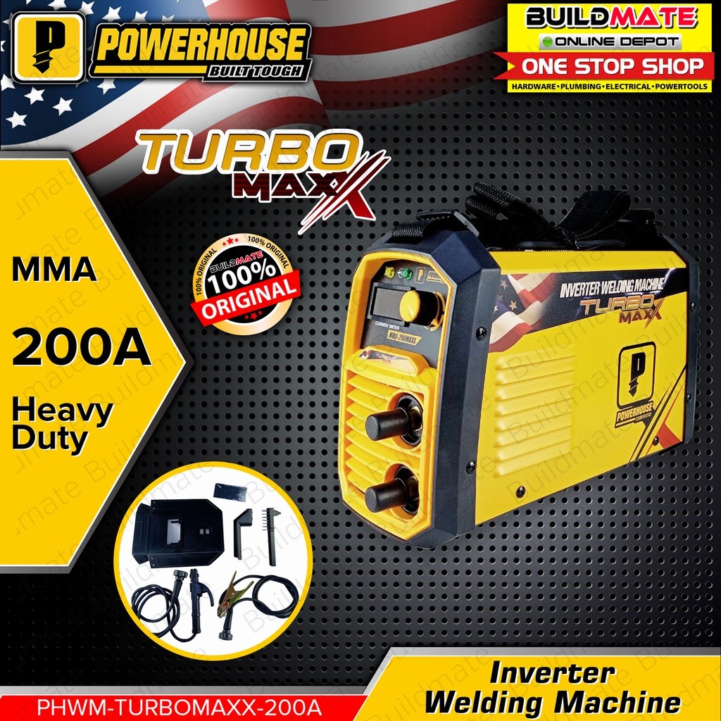 ในสต็อก POWERHOUSE USA 200A TURBOMAXX MINI เครื่องเชื่อมอินเวอร์เตอร์แบบพกพา Arc Stick MMA-200A - PH