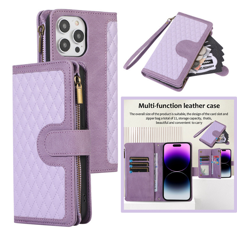 ซิปสําหรับrealme 14 14X C75 C67 C63 C61 C53 C51 C65 C55 13 12 11 10 Pro Plus 5Gผู้หญิงผู้ถือบัตรตารางนูนหนังกระเป๋าสตางค์ฝาครอบโทรศัพท์พร้อมสายรัด