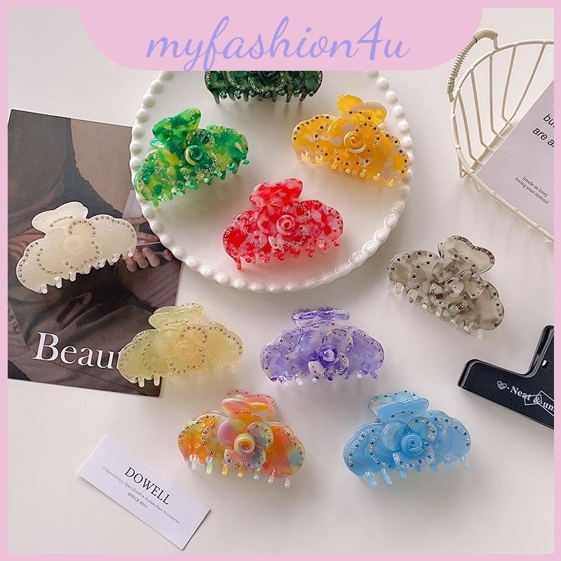 ผม Acetate อินเทรนด์คลิป Vibrant ดอกไม้ Embellishments Perfect ผู้หญิงแฟชั่น-ไปข้างหน้าสําหรับ