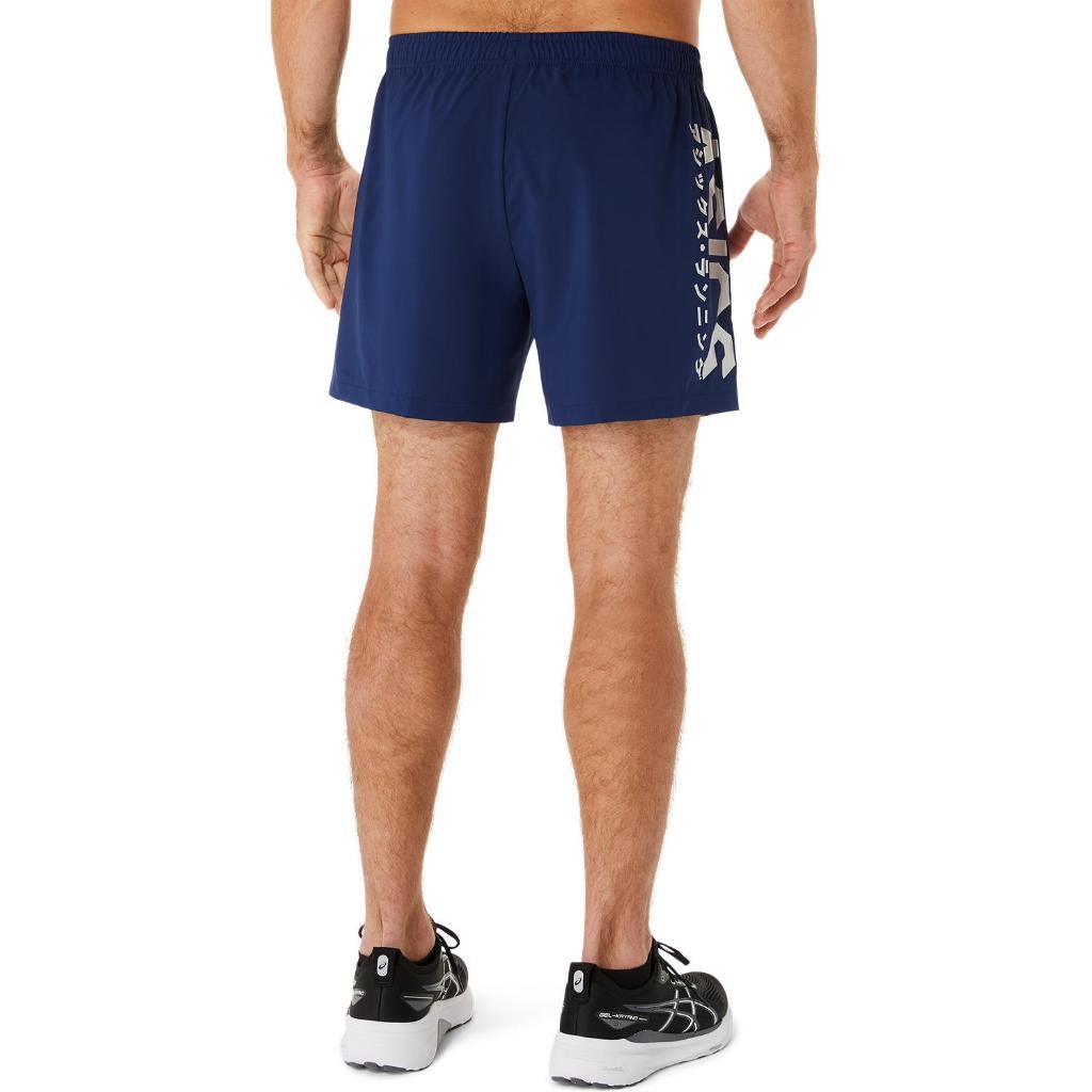 ASICS :  KATAKANA 5IN SHORT MEN RUNNING ผู้ชาย กางเกงขาสั้น ของแท้  BLUE EXPANSE