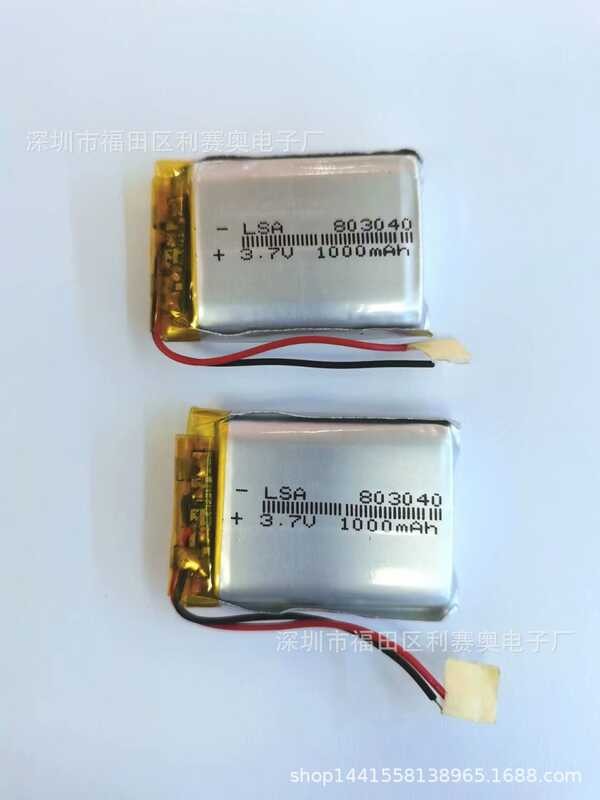 803040 แบตเตอรี่ลิเธียมโพลิเมอร์ 1000Mah3.7V ลำโพงบลูทู ธ ไฟ L