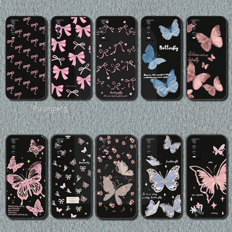 เคส เหมาะสําหรับ Vivo V2052 V2033 V2026 V2042 V2029 ins ดอกไม้เกาหลีโบว์นุ่มกรณีรวมทุกอย่างกันกระแทก