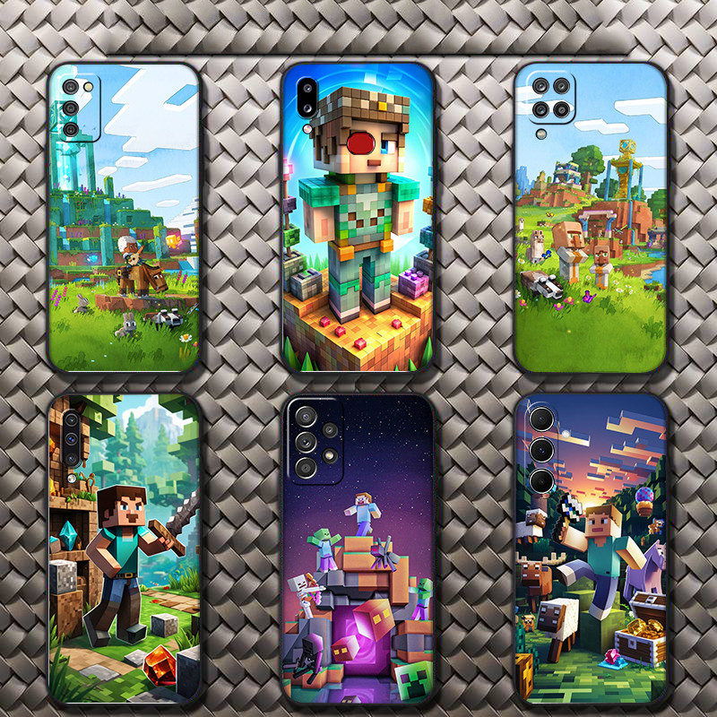 สําหรับ Samsung Galaxy A6 A7 A8 Plus A9 01 A02 A03S A03 A04S A04E A04 Minecraft เคสโทรศัพท์ฝาครอบป้อ