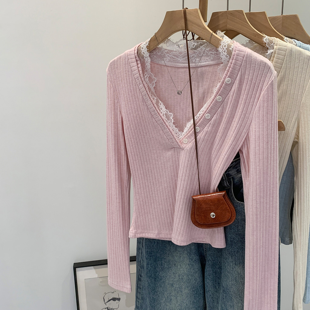 เสื้อสเวตเตอร์แขนยาวคอกลมทรงสลิม พอดีตัว93350