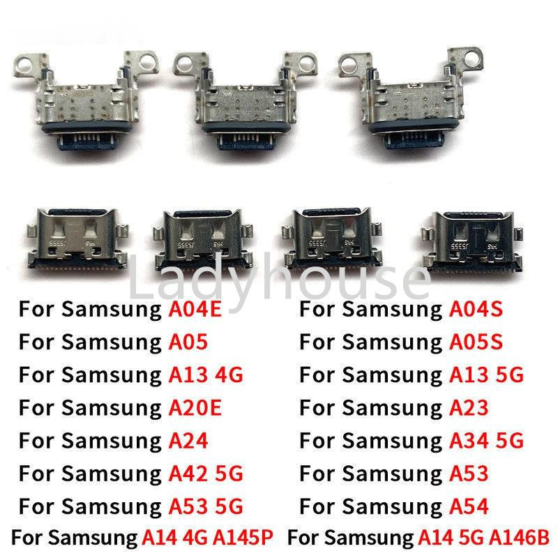 10pcs Dock Micro Plug USB ชาร์จ Pin Dock พอร์ตสําหรับ Samsung A04E A04S A05 A05S A13 4G A13 5G A14 A145P A146B A20E A23 ชาร์จ Pin Connector เปลี่ยน