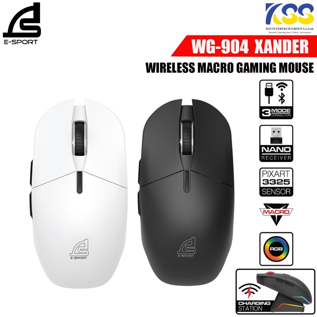 เมาส์เกมส์มิ่งไร้สาย SIGNO E-Sport Wireless Macro Gaming Mouse รุ่น WG-904 XANDER ใช้งานได้ 3 ระบบ