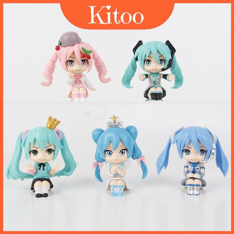 Q Beautifully Crafted Version Hatsune Miku Pvc Model Figure Set เหมาะสําหรับนักสะสม