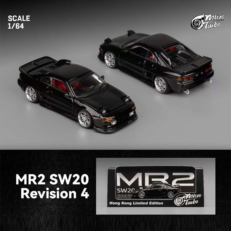 MT ในสต็อก 1:64 MR2 SW20 โลหะสีดําฮ่องกงนิทรรศการจํากัด Diecast ama รถรุ่นของเล่น MicroTurbo