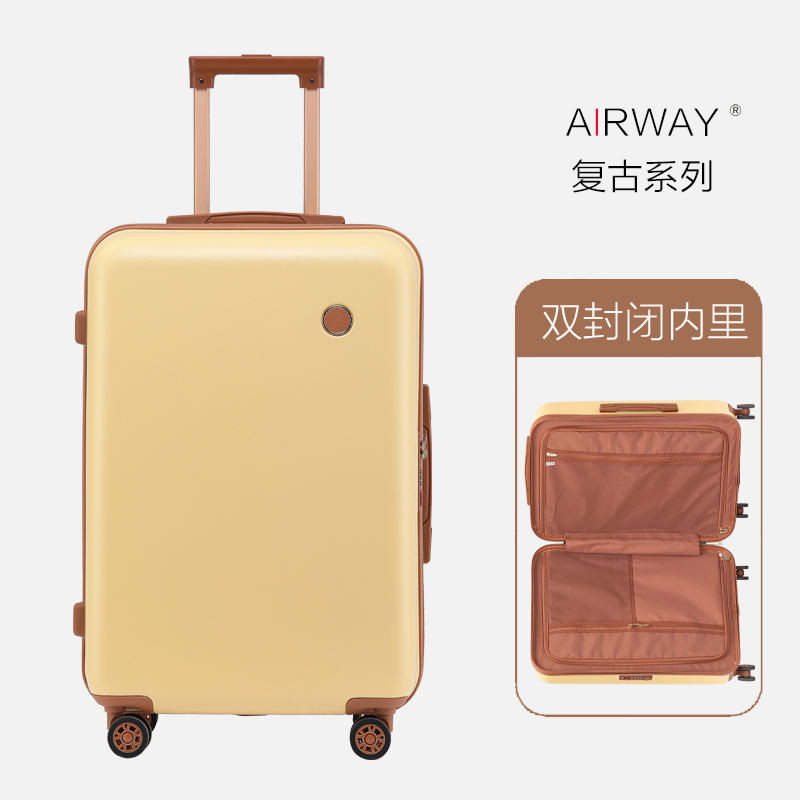 Airwayกระเป๋าเดินทางย้อนยุคผู้หญิงกระเป๋ารถเข็น24กรณีขึ้นเครื่อง20นิ้วทนต่อการสึกหรอและทนต่อการขีดข