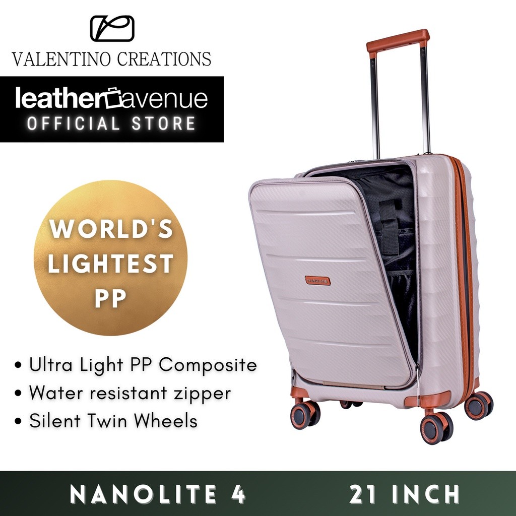 ในสต็อก Valentino Creations Nanolite 4 (21 นิ้ว) กระเป๋าเดินทาง PP ที่เบาที่สุดในโลก UNBREAKABLE กระ