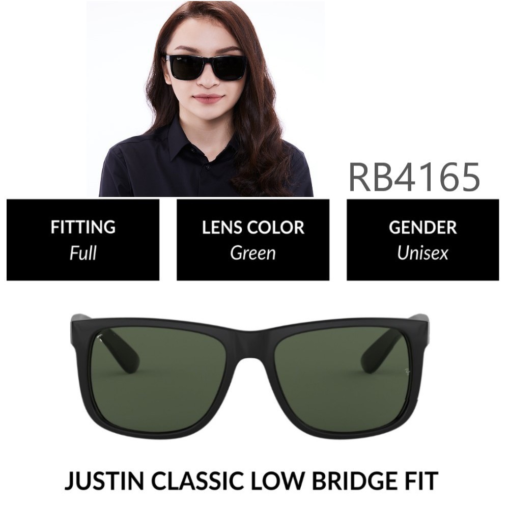 แว่นกันแดด Justin Personal - RB4165F 601/71 Size 55 แว่นกันแดด แว่นตาโพลาไรซ์/แฟชั่นและโนเบิล