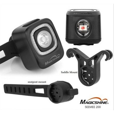 ในสต็อก Magicshine Seemee 200 Real 360° การมองเห็นได้ที่มีประสิทธิภาพเอาต์พุตสมาร์ทไฟท้ายจักรยาน