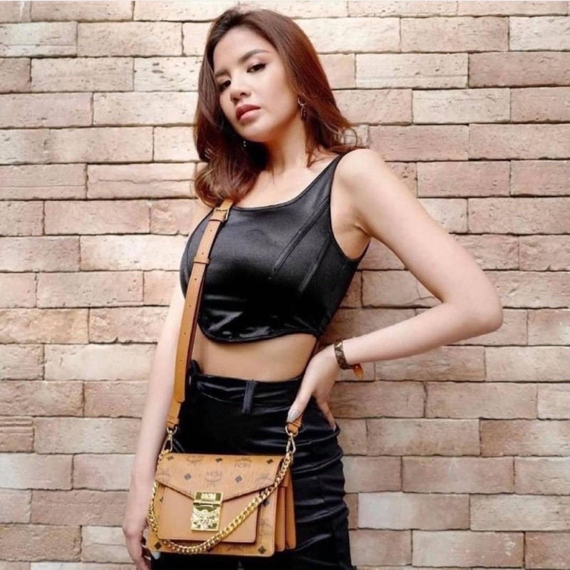 ,ผ่อน0%~แท้100% กระเป๋าสะพาย MCM การ์ด/ถุงผ้า MCM MINI PATRICIA CROSSBODY urif