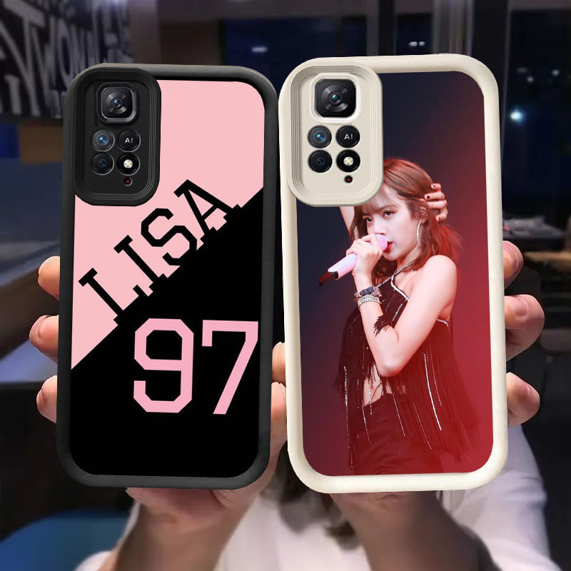 O-2 BLACKPINK Lisa Casing สําหรับ Xiaomi Redmi Note 11S 11 SE 11T Pro 5G สีดําและสีขาว