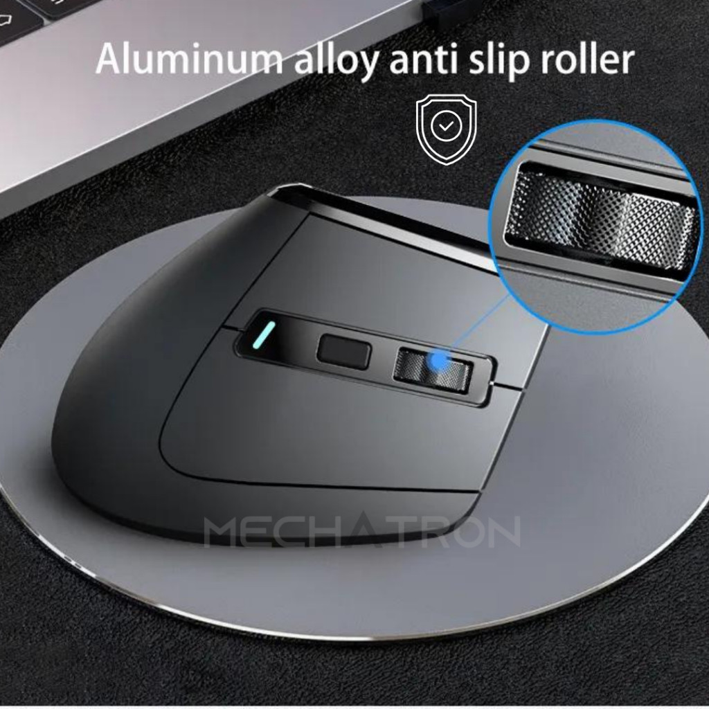 Mechatron V20 Vertical Ergonomic Wireless Mouse เมาส์ไร้สาย Bluetooth+2.4G USB ไฟRGB เมาส์แนวตั้ง เ