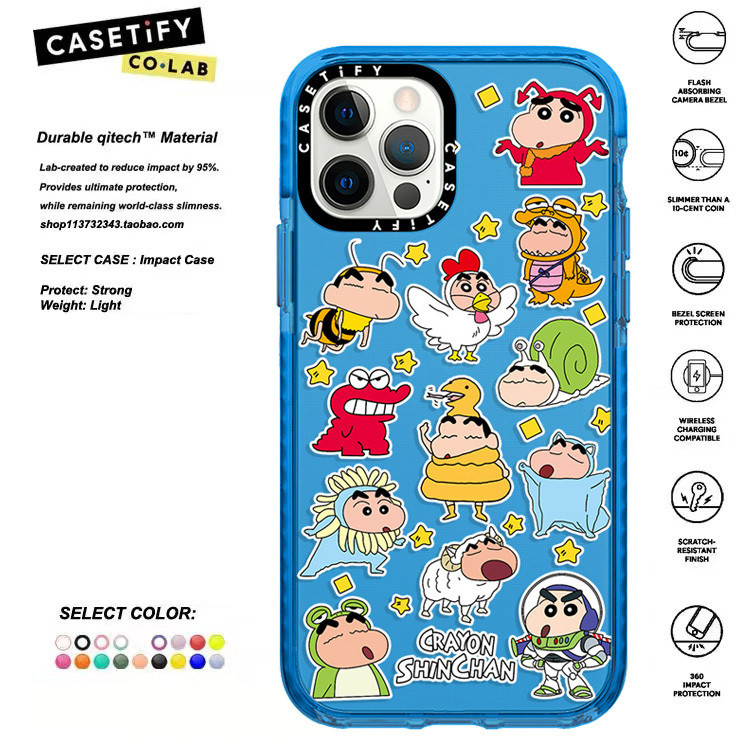 สําหรับiphone 16 16pro 16promax 15pro 15promax 14 14pro 14promax 13 Pro Max CASETiFYตลกเครยอนชินจังสําหรับiPhone 12 11 กันกระแทกTPU Soft Caseคุณภาพสูง
