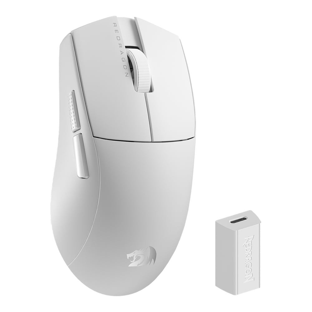 WIRELESS MOUSE (เมาส์ไร้สาย) REDRAGON K1ING M916 PRO (4K Hz) (WHITE) }
