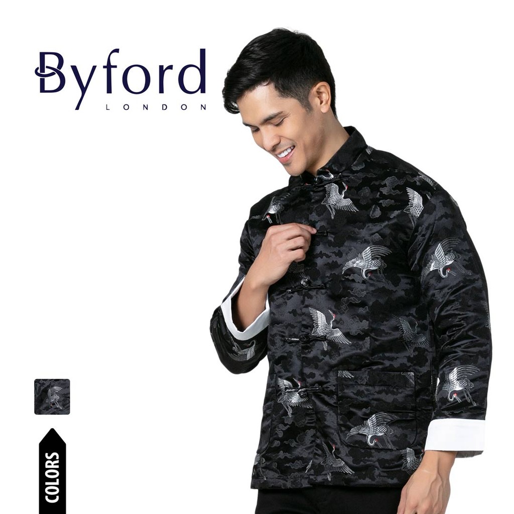Byford 2025 CNY เสื้อเชิ้ตแขนยาวผู้ชายแบบดั้งเดิมชุด Tang Sam Fu ทังตี้ - 3525006เอฟ