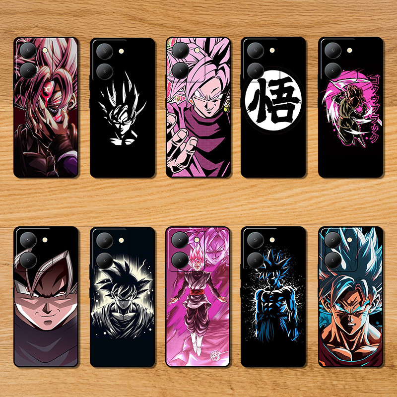 นุ่มสีดํา TPU สีเคสโทรศัพท์สําหรับ VIVO V27 V27E V29 S1 Pro V29E S7E S7 RB9 สีดํา Goku Anti fall des