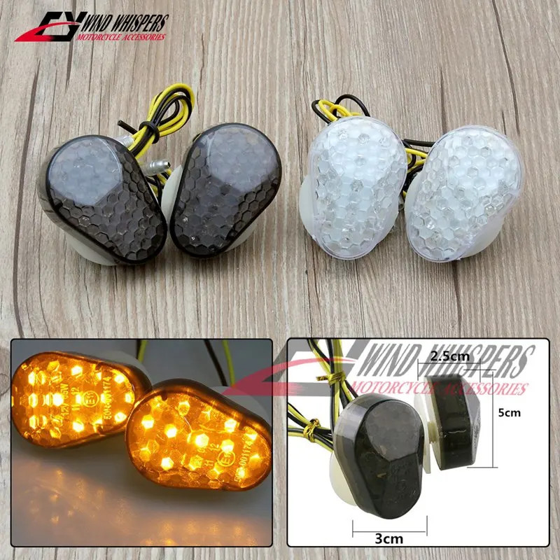 รถจักรยานยนต์ LED Flush Mount Blinker ไฟเลี้ยวตัวบ่งชี้สําหรับ Kawasaki ZX6R ZX7R ZX9R ZX636 ZZR600 