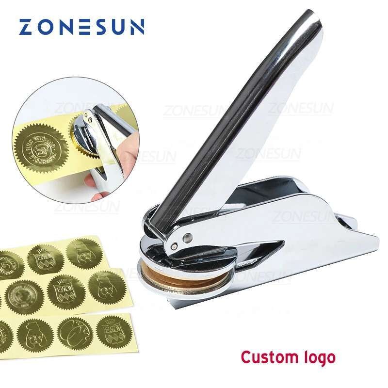 Zonesun Custom ทองเหลืองลายนูนแสตมป์ส่วนบุคคล Embosser ซีลแสตมป์สําหรับจดหมายงานแต่งงานซองจดหมายเอกส