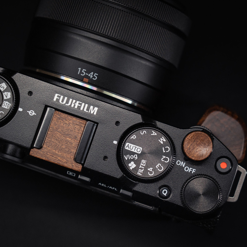 Fuji Universal Wooden Hot Shoe Cover Shutter Button เหมาะสําหรับ XM5 XT5 X100V XE4 X-Pro3, ฯลฯ