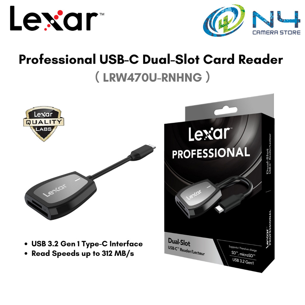 Lexar Professional USB-C Dual-Slot Card Reader (2-in-1) SD & Micro SD Type-C – RW470U / LRW470U-RNHN