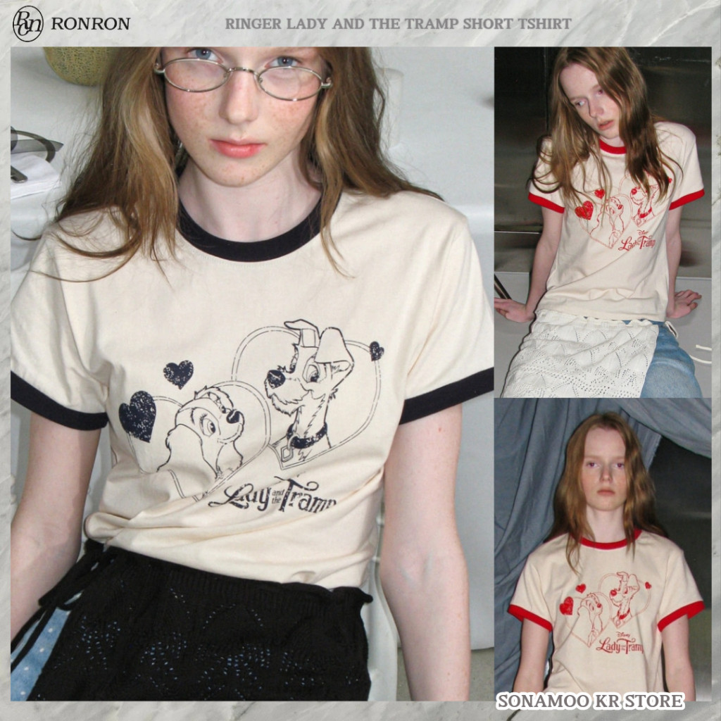 ♞,♘[RONRON] Ringer Lady And The Tramp Short Tshirt XXF