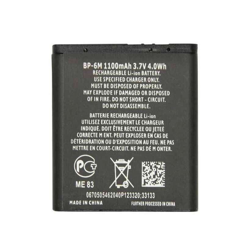 ▥ แบตเตอรี่สำรอง Li-Ion 1100Mah Bp6m Bp-6M BP 6M แบตเตอรี่โทรศัพท์สำหรับ  6233 6280 6288 9