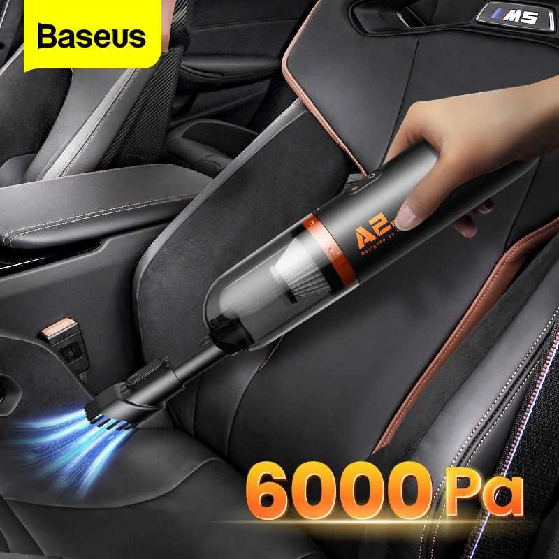 ▣ Baseus 6000Pa Wireless Portable Handheld 80W Strong Suction Handy Vacuum Cleaner Smart For Ca
