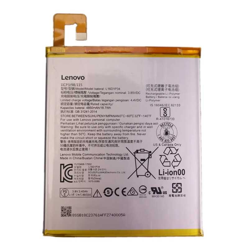 Δ ภาพใหญ่: 2024 แบตเตอรี่เดิม L16d1p34 สำหรับ Lenovo Tb-8504N Tb-8504