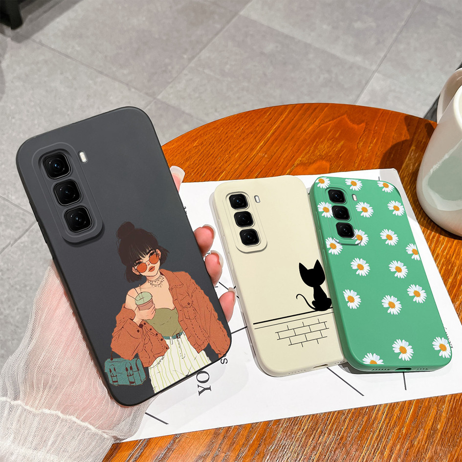 ปลอกสําหรับ Infinix Hot 50 Pro Plus 4G เคสโทรศัพท์กล้องฝาหลังน่ารักดอกไม้ซิลิโคนอ่อนนุ่มกันกระแทกสําหรับ Infinix Hot50 Pro Plus 4G กันชน Capa